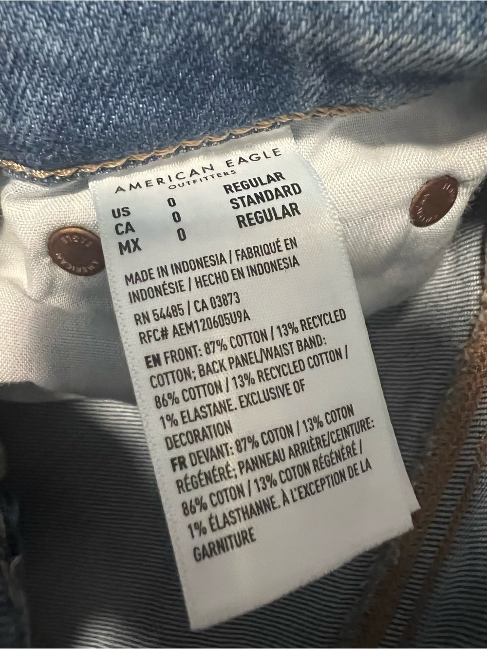 American Eagle Stovepipe Strigid wide leg jeans Size 0 Light wash Casual Loose - Picture 11 of 11